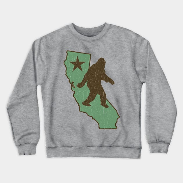 California Bigfoot (vintage distressed look) Crewneck Sweatshirt by robotface